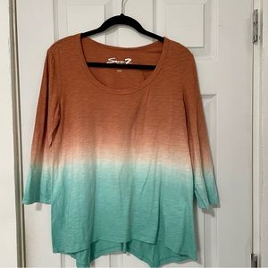 seven 7 tie dye tshirt cropped sleeves